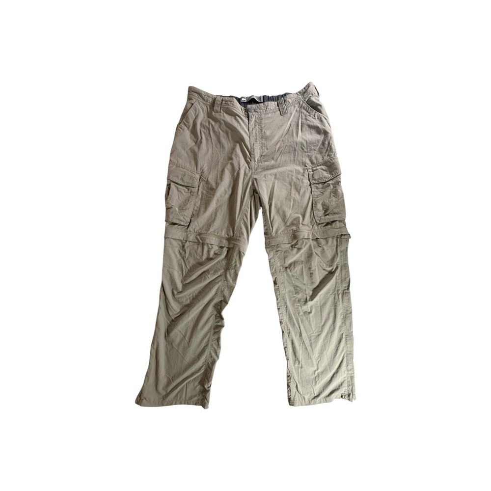 REI Convertible Pants Size XL 32L Olive Green Zip Off Outdoor Hiking Cargo Nylon